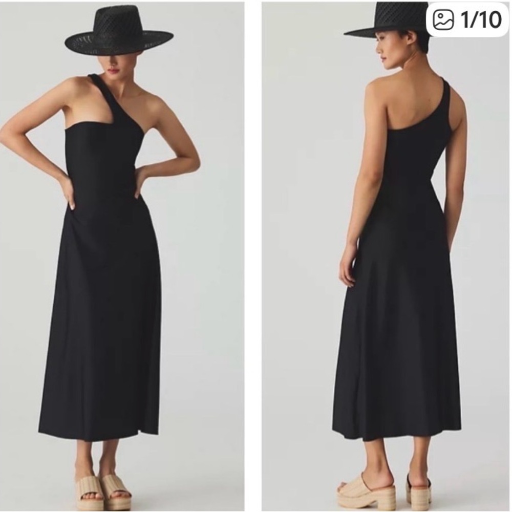 Anthropologie Delfi Collective XS Thick Stretch Knit One Shoulder Gown Dress